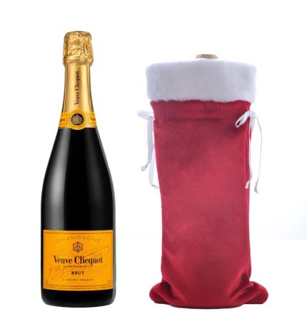 Veuve Clicquot Yellow Label Brut + Velvet Holiday Wine Gift Bag (750 ml)